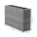 Polyrattan Bloembak 4 delig - Grijs - 95 x 27 x 60 cm, Verzenden, Nieuw