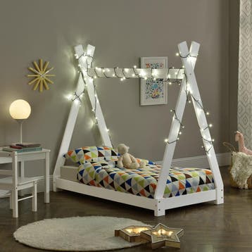 Kinderbed Onejda Tipi grenen met bedbodem 70x140 cm wit, Kinderen en Baby's, Kinderkamer | Bedden, Verzenden, Nieuw