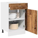 vidaXL Onderkast met lade Lyon 50x46x81,5 cm bewerkt hout, Huis en Inrichting, Keuken | Keukenelementen, Verzenden, Nieuw, Bruin