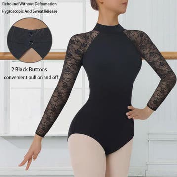 Dames Ballet Dans Leotard met Lange Mouwen, Turtleneck en Ka, Verzenden, Nieuw