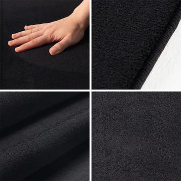 Rond Wasbaar Vloerkleed | Sky | Uni | Zwart | 160x160 cm, Verzenden, Nieuw