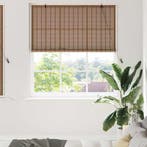 vidaXL Rolgordijn met gordijnen Bruin 150 x 160 cm Bamboe, Verzenden, Nieuw, Bruin