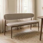 *WOONWINKEL* Eetkamerbank Walnoot Beige 160 Cm, Verzenden, Nieuw, Stof