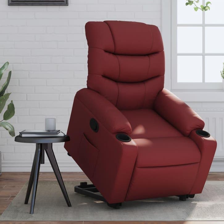 vidaXL Sta-op-stoel kunstleer wijnrood, Huis en Inrichting, Fauteuils, Nieuw, Verzenden