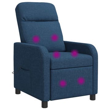 vidaXL Massage Recliner Blauw Stof, Verzenden, Nieuw