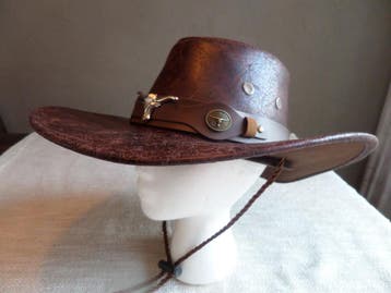 Western - Cowboy/girl hoed van imitatieleer. Unisex., Ophalen of Verzenden, Nieuw, Hoed