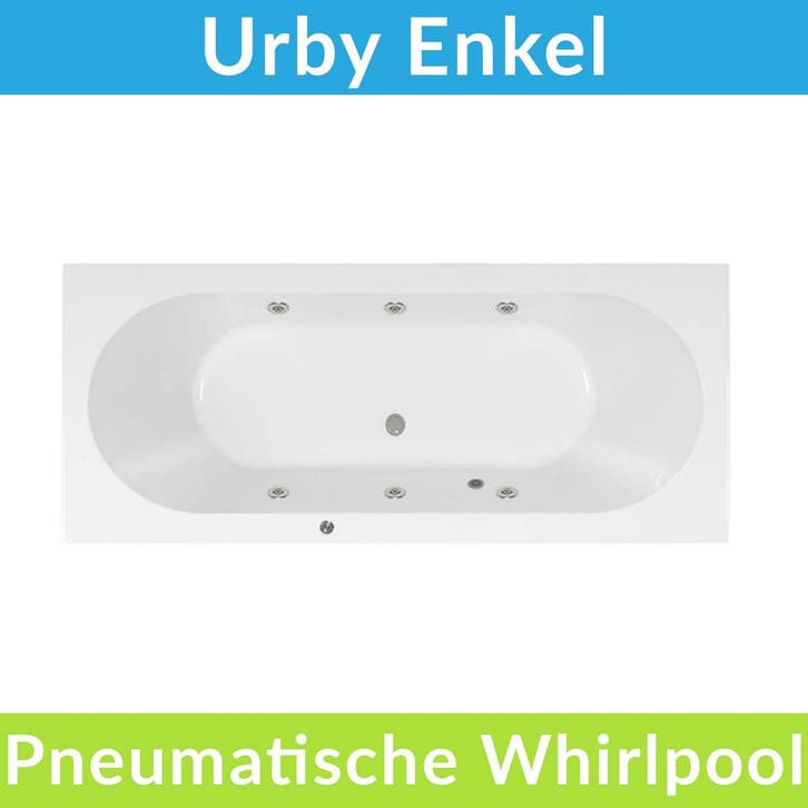 Whirlpool Pneumatisch BWS Urby 180x80 cm Enkel Systeem, Doe-het-zelf en Verbouw, Sanitair, Bad, Nieuw, Ophalen of Verzenden