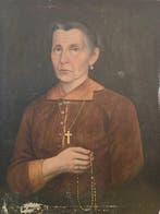Europese school (XIX) - Ritratto di nobildonna siciliana, Antiek en Kunst