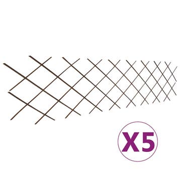 vidaXL Tuinlatwerken 5 st 180x60 cm wilgenhout, Verzenden, Nieuw, Hout, Minder dan 1 meter