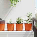 vidaXL Bloempot 100 pcs Terracotta Ø 15 x 13 cm Kunststof, Kunststof, Minder dan 30 cm, Verzenden, Minder dan 60 cm