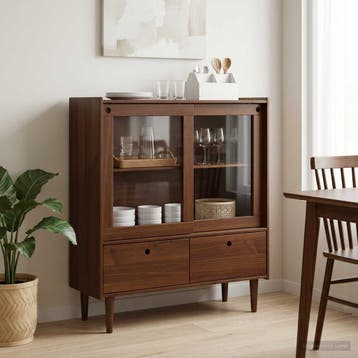 vidaXL Kast BILBAO Donkerkaramel 104 x 40 x 120 cm, 100 tot 150 cm, Nieuw, Grenenhout, 25 tot 50 cm