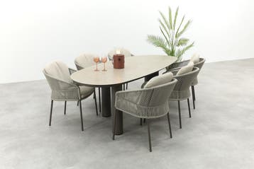 Taste Florence/Denia 6-persoons organische tuinset 240x105, Verzenden, Nieuw, Overige materialen, Tuinset