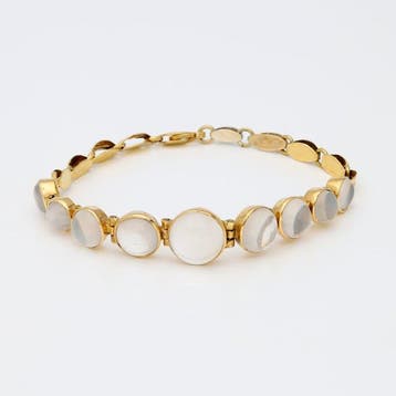 Armband - 10 kt. Geel goud - Maansteen, Nieuw