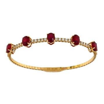 Armband - 18 karaat Roségoud - 6.53ct. tw. Robijn - Diamant, Nieuw