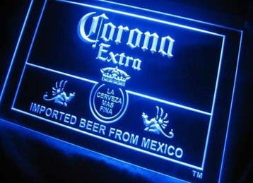 Corona neon bord lamp LED verlichting reclame lichtbak XL *4, Verzamelen, Merken en Reclamevoorwerpen, Verzenden, Nieuw