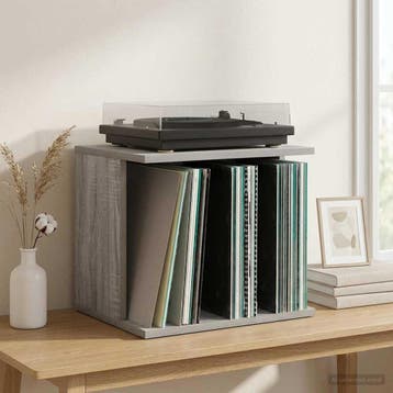 vidaXL Vinyl Platenspeler Opslag Grijs Sonoma 42 x 33 x 36, Verzenden, Nieuw