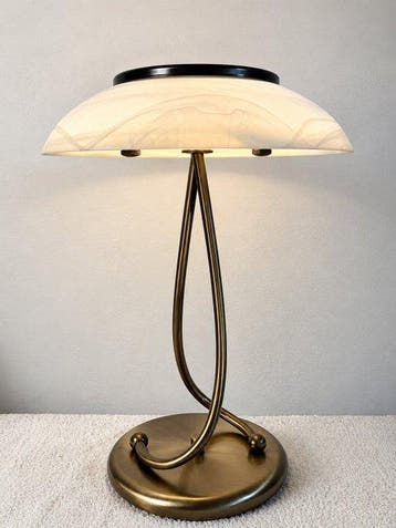 ER - Tafellamp - T810 - Metaal, Messing, Glas, Antiek en Kunst