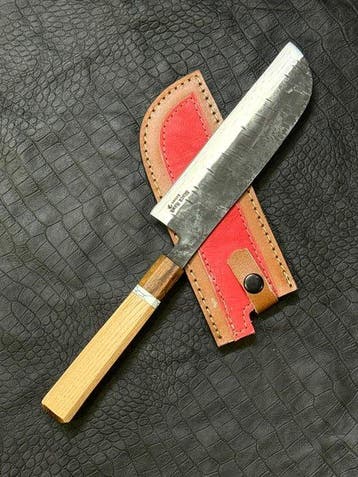 Keukenmes - Japanse mes . Handgemaakte keukenmes voor chef .