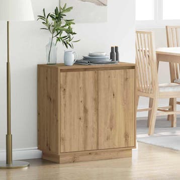 vidaXL LED Sideboard Artisanaal eiken 71 x 34,5 x 75 cm, Verzenden, Nieuw