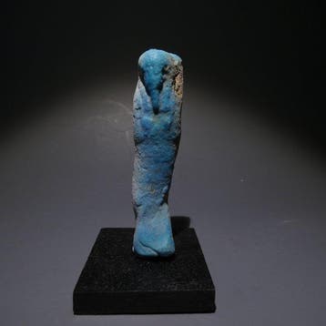 Oud-Egyptisch Faience Shabti. 6,7 cm hoog. Late Periode, 664