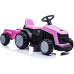 Elektrische kinder tractor roze met trailer - accu voertuig, Kinderen en Baby's, Speelgoed | Speelgoedvoertuigen, Ophalen of Verzenden