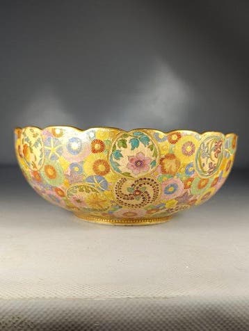 Kom - Japon – Grande coupe / bol Satsuma / Kutani à décor