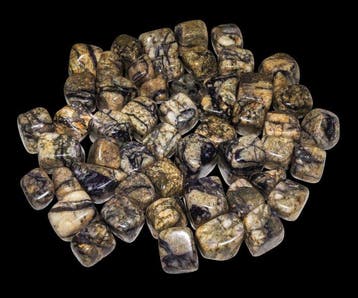 1 kg Natuurlijke Blauwe en Grijze Picasso-Jaspis Getrommelde