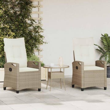 vidaXL Tuinstoel 2 st Beige en Crème Staal en Polyester, Tuin en Terras, Tuinstoelen, Verzenden, Nieuw