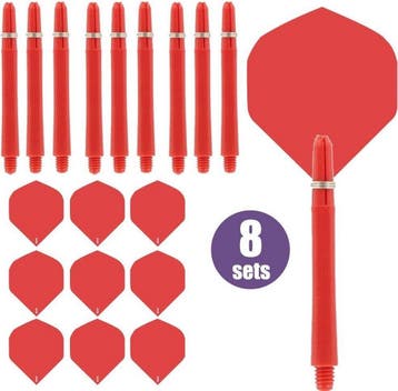 ABC Darts - Dart Flights en Dart Shafts Combi set - Rood, Ophalen of Verzenden, Nieuw, Pijlen