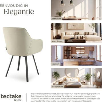 2dekans | tectake® - Draaibare Eetkamerstoel Alicon -, Ophalen of Verzenden, Zo goed als nieuw