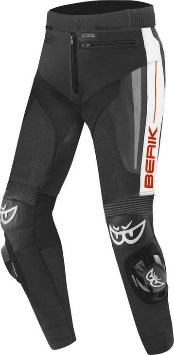 Berik Kendo Zwart Wit Rood Leren Motorbroek, Nieuw met kaartje, Broek | leer, Berik, Heren