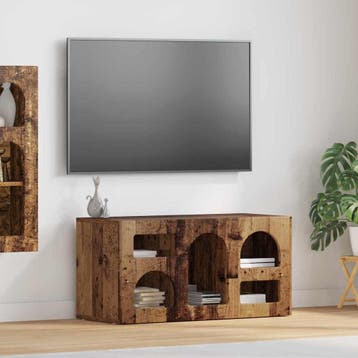 vidaXL TV-kast ELST 80 x 35 x 40 cm Oudhout Bewerkt hout, Minder dan 50 cm, Verzenden, Nieuw, Minder dan 100 cm