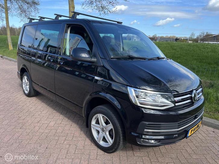 Zakelijke lease - Volkswagen Transporter Benzine 2.0 TSI, Auto's, Bestelauto's, Automaat, Financial lease, Zwart, Volkswagen, ABS