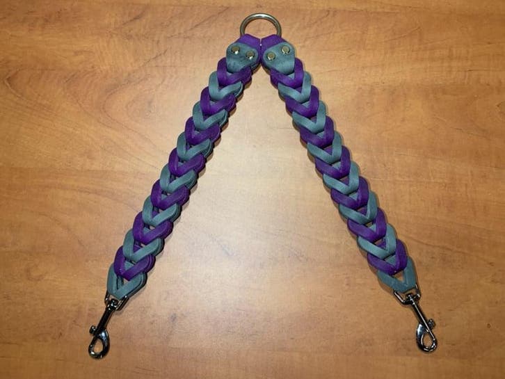 Leren duo honden riem Purple/grey, Auto-onderdelen, Overige Auto-onderdelen, Nieuw, Ophalen of Verzenden