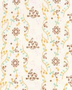 Poplin Katoen Geborduurde Bloemen Geel/Bruin, Hobby en Vrije tijd, Nieuw, Geel