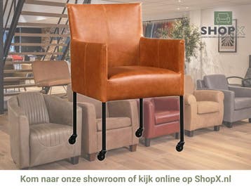 Leren eetkamerstoel Desire - Vintage Cognac (cognac) -, Nieuw, Leer, Ophalen of Verzenden, Eén