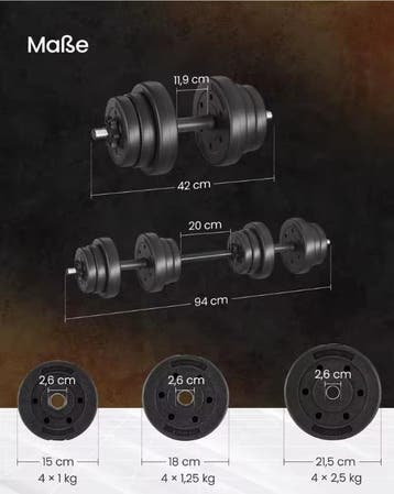 Verstelbare Dumbbell Set 20 kg 2-in-1 Halterstang Thuis, Sport en Fitness, Verzenden, Nieuw