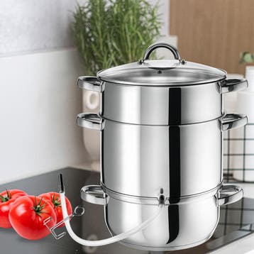Sappan 15 liter gemaakt van RVS AISI 430 Ø 26cm - zilver, Verzenden, Nieuw