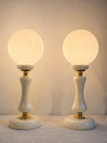 Tafellamp (2) - Opaline glas