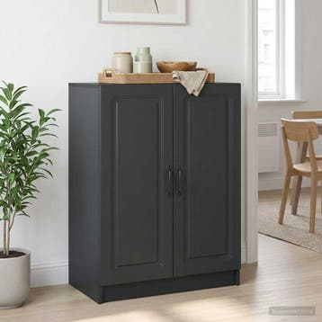 vidaXL Dressoir Zwart 66 x 34,5 x 87 cm Bewerkt hout, Verzenden, Nieuw, Overige houtsoorten, Minder dan 50 cm