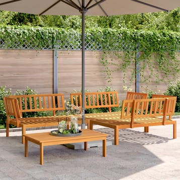 vidaXL 4-delige Loungeset pallet massief acaciahout, Verzenden, Nieuw, Hardhout, Loungeset