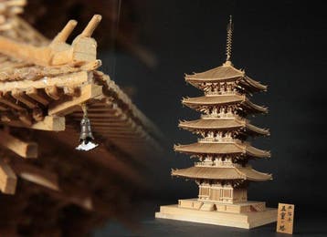 Large Wooden Architectural Model of Kofuku-ji Five-Storey