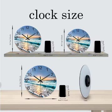 Moderne Marmerlook Wandklok Gehard Glas Stille Quartz Klok, Verzenden, Nieuw
