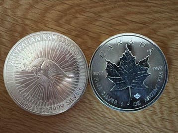 Australië, Canada. 1 Dollar / 5 Dollars 2018/2020 Maple