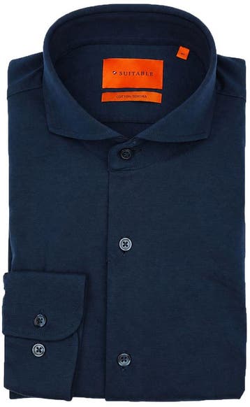 Suitable Sorona Overhemd Dark Navy maat 41 Heren, Verzenden, Nieuw, Blauw, Suitable