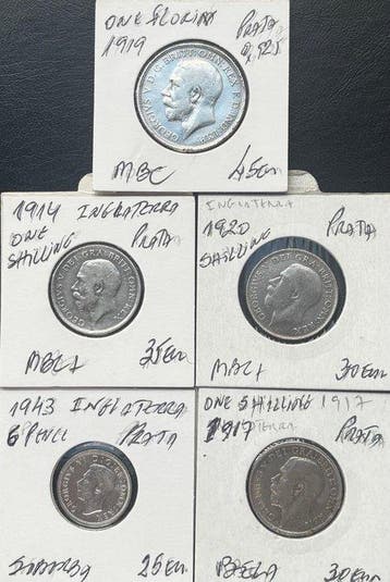 Verenigd Koninkrijk. George V-George VI. Sixpence, Shilling,