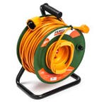 Verlengsnoer haspel | Perel | 50 meter (IP20, 3x 1.5 mm²), Verzenden, Nieuw