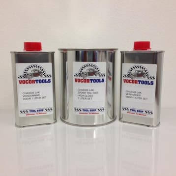 Chassislak 2K Mat zwart - Set 1 liter (PAINT EN NON PAINT), Verzenden, Nieuw