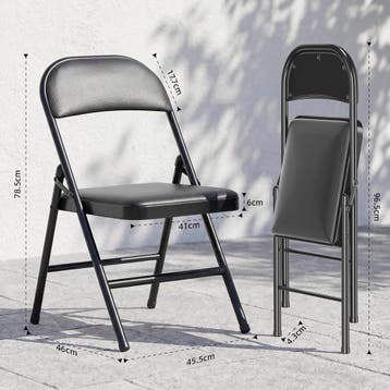 Klapstoelen - Vouwstoelen - Set van 8 - Eettafelstoelen - Zw, Caravans en Kamperen, Verzenden, Zo goed als nieuw