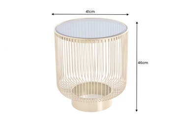 Moderne Salontafel VARIATION 40cm Goud met Zwart Glas -, Huis en Inrichting, Ophalen of Verzenden, Nieuw